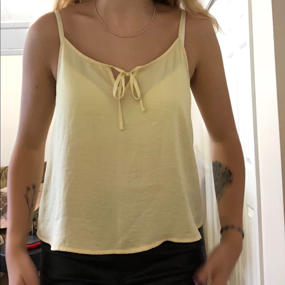 Forever 21 Tops Yellow Lace Up Tank Top Ajustable Straps Size S
